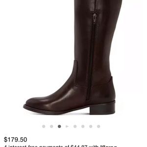 Inc fawn riding boots dark brown wide calf